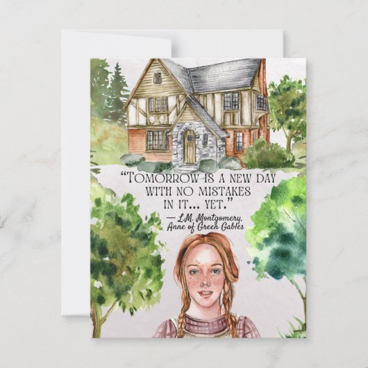 Anne of Green Gables Custom Name Flat Note Kaart Notitiekaartje (Voorkant)
