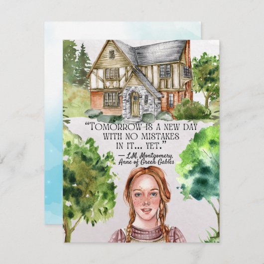 Anne of Green Gables Custom Name Flat Note Kaart Notitiekaartje (Voorkant / Achterkant)