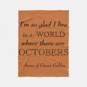 Anne of Green Gables Herfst Fleece Blanket Deken
