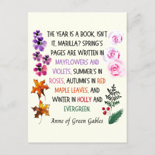 Anne of Green Gables Leaves Flowers Hand-Drawn Briefkaart