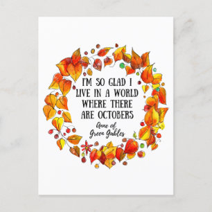 Anne of Green Gables Literary herfst Hand getekend Briefkaart