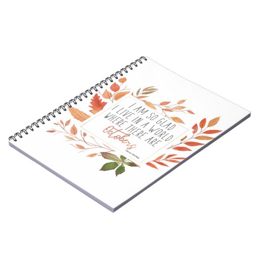 Anne of Green Gables Oktober Citate Herfst noteboo Notitieboek (Linkerzijde)