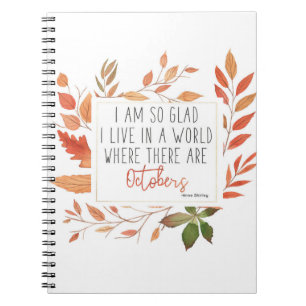Anne of Green Gables Oktober Citate Herfst noteboo Notitieboek