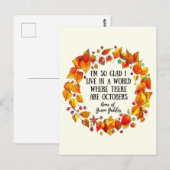 Anne of Green Gables Oktober citeert hand-Drawn Briefkaart (Voorkant / Achterkant)