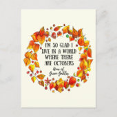 Anne of Green Gables Oktober citeert hand-Drawn Briefkaart (Voorkant)