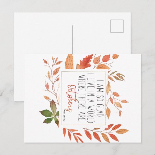 Anne of Green Gables Oktober het Briefkaart van de (Voorkant / Achterkant)