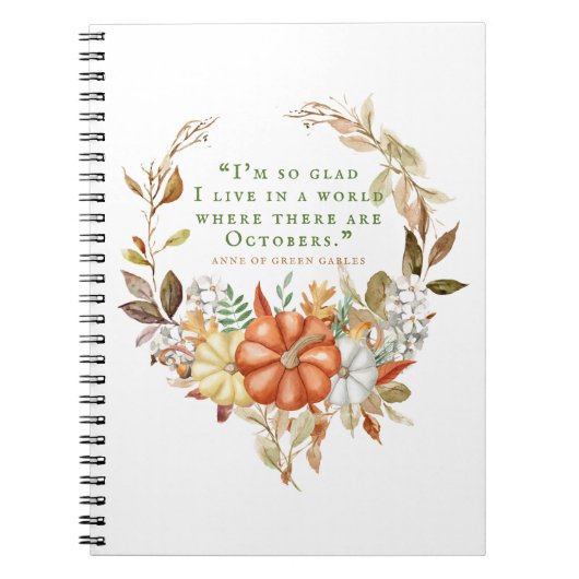 Anne of Green Gables Oktober Quote Notitieboek (Voorkant)