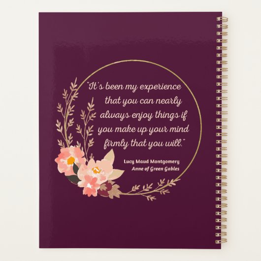 Anne of Green Gables Quote I - Schattigee stijl Planner (Achterkant)