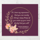Anne of Green Gables Quote I - Schattigee stijl Sparkling Wijnetiket (Enkel label)