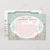 Anne of Green Gables | Raspberry Cordial Recept Informatiekaartje (Voorkant / Achterkant)