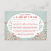 Anne of Green Gables | Raspberry Cordial Recept Informatiekaartje (Voorkant)