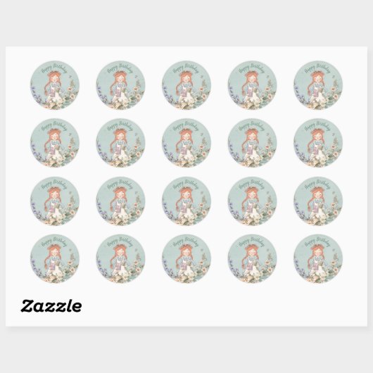 Anne of Green Gables Ronde Sticker (Vel)