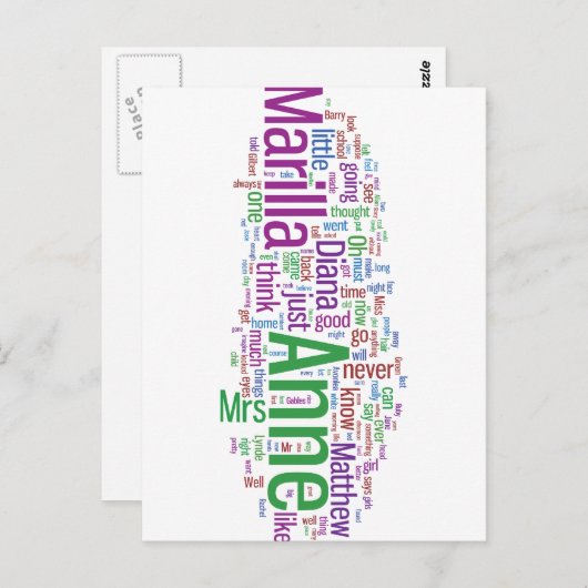 Anne of Green Gables Word Cloud Briefkaart (Voorkant / Achterkant)