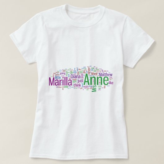 Anne of Green Gables Word Cloud T-shirt (Design voorkant)
