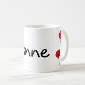 Anne Red Flowers Koffiemok (Voorkant rechts)