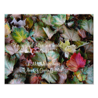 Anne Shirley Oktober Quote Foto Afdruk