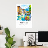 Annecy Aquarel Poster Annecy Reisprent (Thuiskantoor)