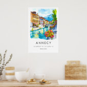 Annecy Aquarel Poster Annecy Reisprent (Keuken)