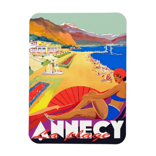 Annecy Beach Girl Magneet (Verticaal)