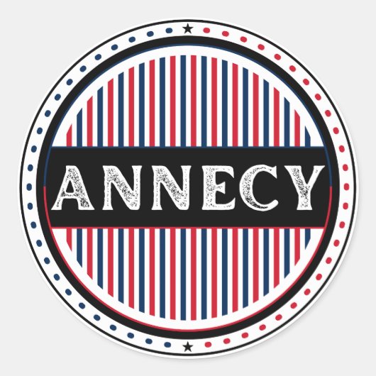 Annecy City Pride Embleem – Franse identiteit Ronde Sticker (Voorkant)