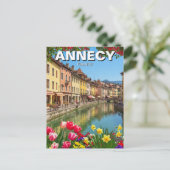 Annecy France Bloemen Reizen Briefkaart (Staand voorkant)