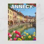 Annecy France Bloemen Reizen Briefkaart (Voorkant)
