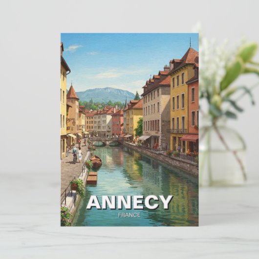 Annecy France Feestdagenkaart (Staand voorkant)