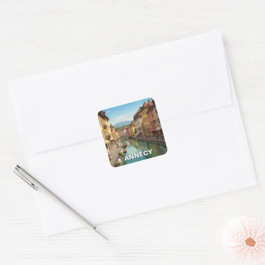 Annecy France Vierkante Sticker (Envelop)