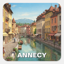 Annecy France Vierkante Sticker