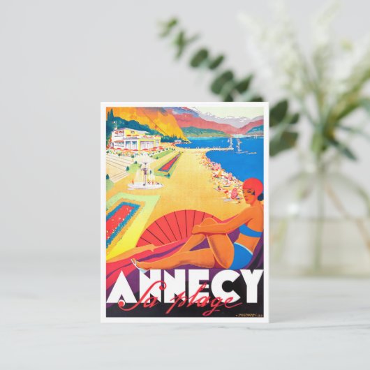 Annecy France vintage Briefkaart (Staand voorkant)
