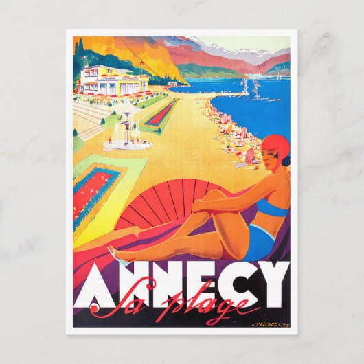 Annecy France vintage Briefkaart (Voorkant)