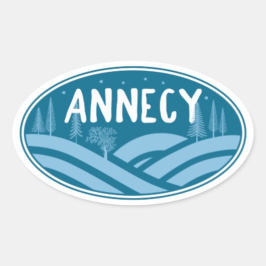 Annecy Frankrijk Buiten Ovale Sticker (Voorkant)