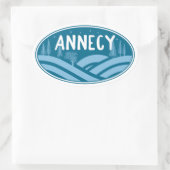 Annecy Frankrijk Buiten Ovale Sticker (Tas)