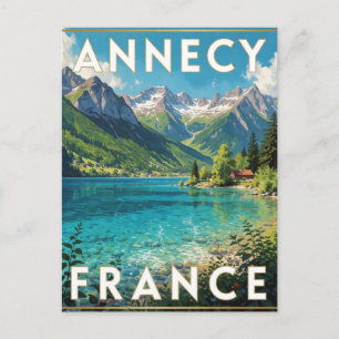 Annecy Frankrijk Kristalmeer Alpen reis Uitzicht Briefkaart