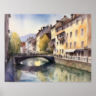 Annecy Frankrijk Landschapskunst Print Poster