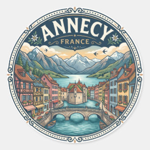 Annecy Frankrijk Ronde Sticker