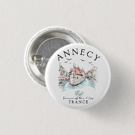 Annecy Frankrijk – Venetië van de Alpen Ronde Button 3,2 Cm