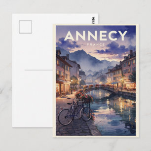 Annecy Frankrijk Vintage Reizen Briefkaart