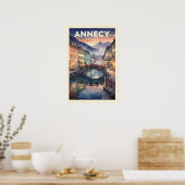 Annecy Frankrijk Vintage Reizen Poster (Keuken)