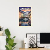 Annecy Frankrijk Vintage Reizen Poster (Thuiskantoor)