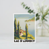 Annecy Lake Frankrijk — vintage-reis Briefkaart (Staand voorkant)