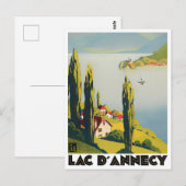Annecy Lake Frankrijk — vintage-reis Briefkaart (Voorkant / Achterkant)