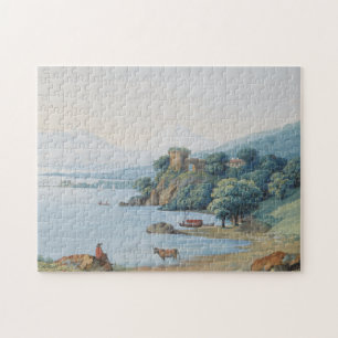 Annecy Lake met Castle door Carl Ludwig Hackert Legpuzzel