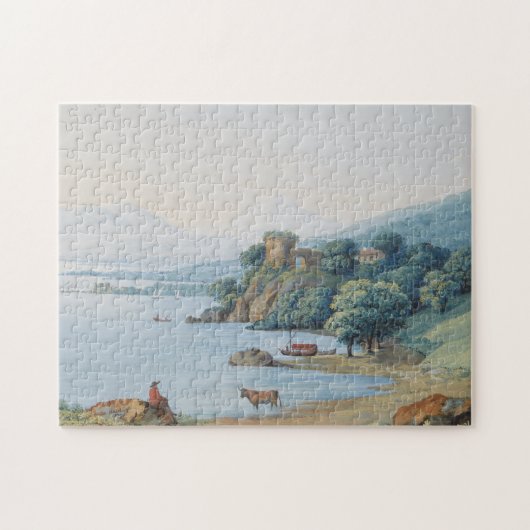 Annecy Lake met Castle door Carl Ludwig Hackert Legpuzzel (Horizontaal)