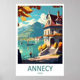 Annecy Park Poster Reizen Vintage Ski Nationaal