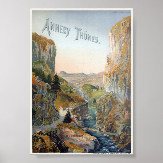 Annecy Thones Vintage Poster 1899 (Voorkant)