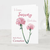 Annengeboorte bloem januari geboortedag kaart (Voorkant)