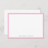 Annenroze platte noot notitiekaartje (Voorkant / Achterkant)