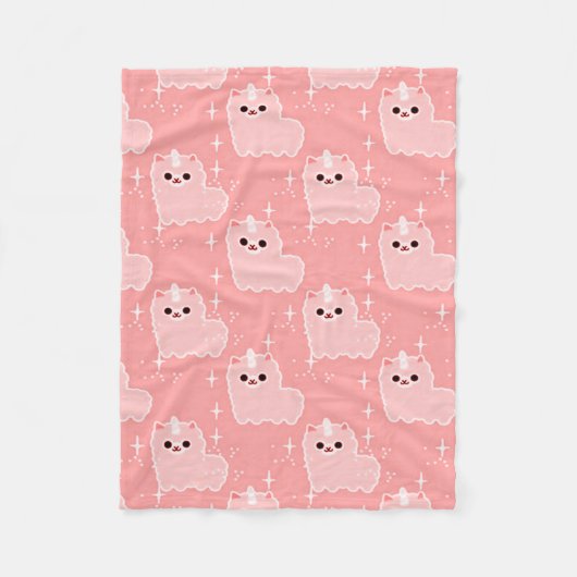 Annenroze vlot unicorn Sparkles Fleece Deken (Voorkant)