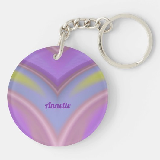 ANNETTE ~ Lavender Yellow Pink Blue Circular ~ Sleutelhanger (Achterkant)